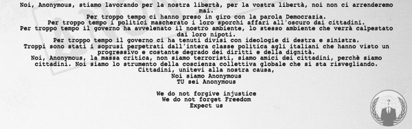 Manifesto degli Anonymous