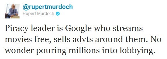 Murdoch attacca Google su Twitter