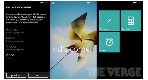 Kid's Corner su Windows Phone 8