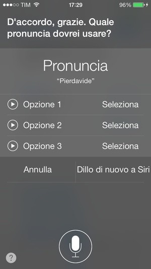 iOS 7: correzioni della pronuncia di Siri