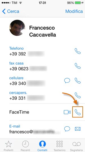 iOS7: le chiamate Voip solo audio con Facetime