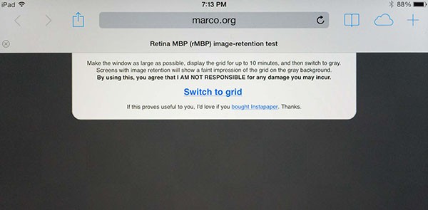 iPad Mini Retina, test LCD