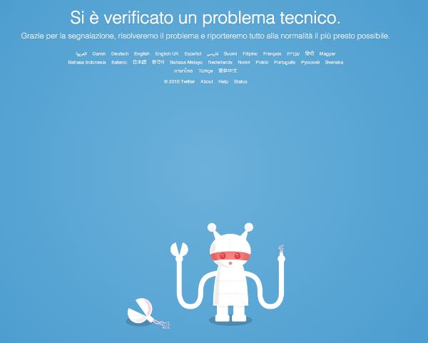 Twitter down in tutto il mondo