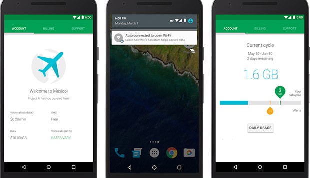 Screenshot per Project Fi