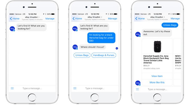 Ebay lancia un bot per Messenger per lo shopping