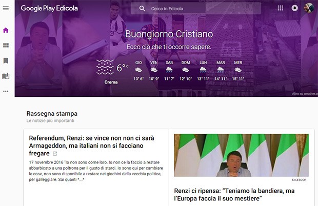 La nuova interfaccia Web della piattaforma Google Play Edicola