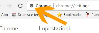 Il nuovo badge che accompagna l'indirizzo delle pagine "chrome://"