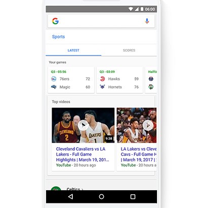 Le scorciatoie introdotte da Google sotto al box di ricerca sui dispositivi mobile permettono di accedere rapidamente a informazioni, funzionalità e aggiornamenti su qualsiasi tema, anche lo sport