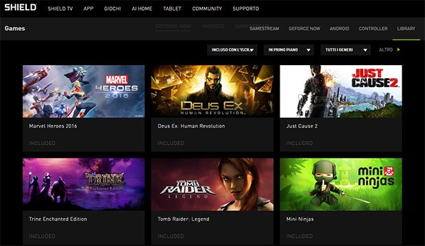 Alcuni dei giochi presenti nel catalogo del servizio NVIDIA GeForce Now