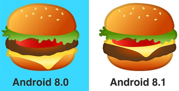 Google ha ridisegnato l'emoji dell'hamburger in Android 8.1 Oreo, come chiesto a gran voce dagli utenti