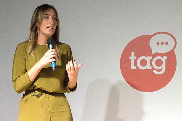 Maria Elena Boschi, Sottosegretaria di Stato alla Presidenza del Consiglio dei Ministri, sul palco del Talent Garden