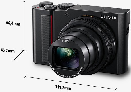 Il design della fotocamera compatta Panasonic Lumix TZ200