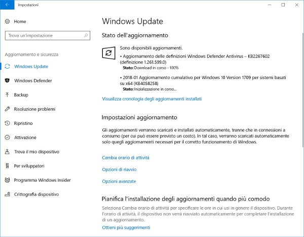 Microsoft aggiorna Windows 10 Fall Creators Update