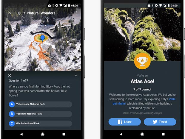 I quiz sulla geografia di Google Earth e Atlas Obscura sono accessibili anche da dispositivi mobile