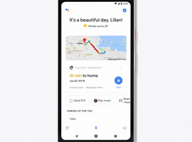 La nuova interfaccia dell'Assistente Google su smartphone