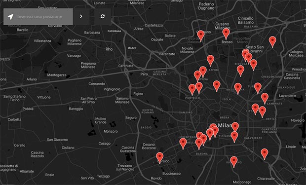 Le fotografie caricate dagli utenti che partecipano al contest Rinascimento Urbano di Huawei, dislocate sulla mappa