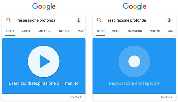 Un minuto di respirazione consapevole e profonda su Google, assistiti da una nuova feature del motore di ricerca