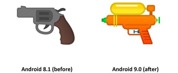 L'emoji della pistola ha subito un restyling, diventando un giocattolo