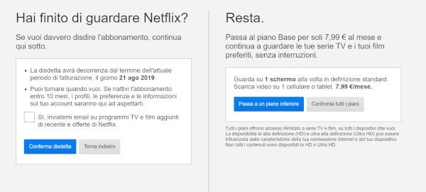 Disdire Netflix