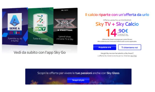 Offerta Sky TV e Sky Calcio 2023