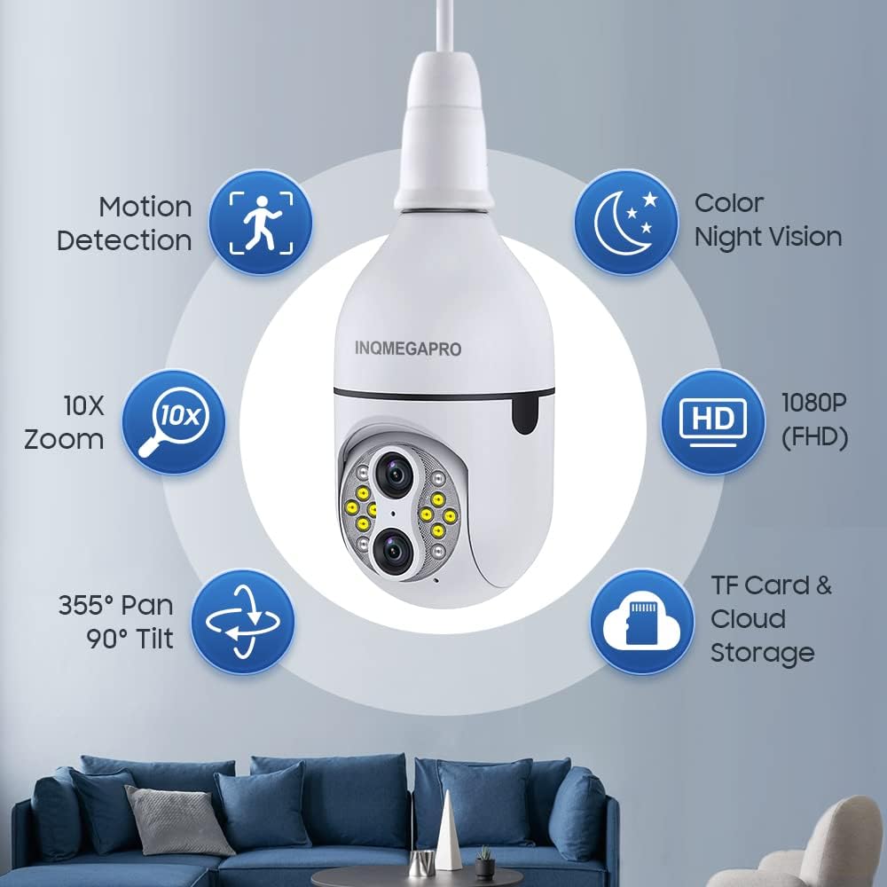 TELECAMERA WIFI LAMPADINA E27 LED AUDIO IP CAMERA NASCOSTA SPIA