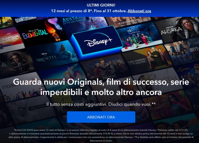 disney plus promo 31 ottobre