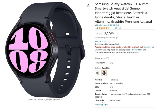 galaxy watc 6 lte 40 mm amazon