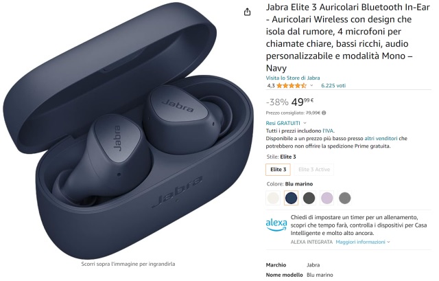 jabra elite 3 amazon