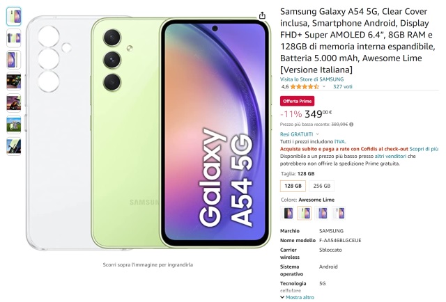 samsung galaxy a54 439 euro amazon