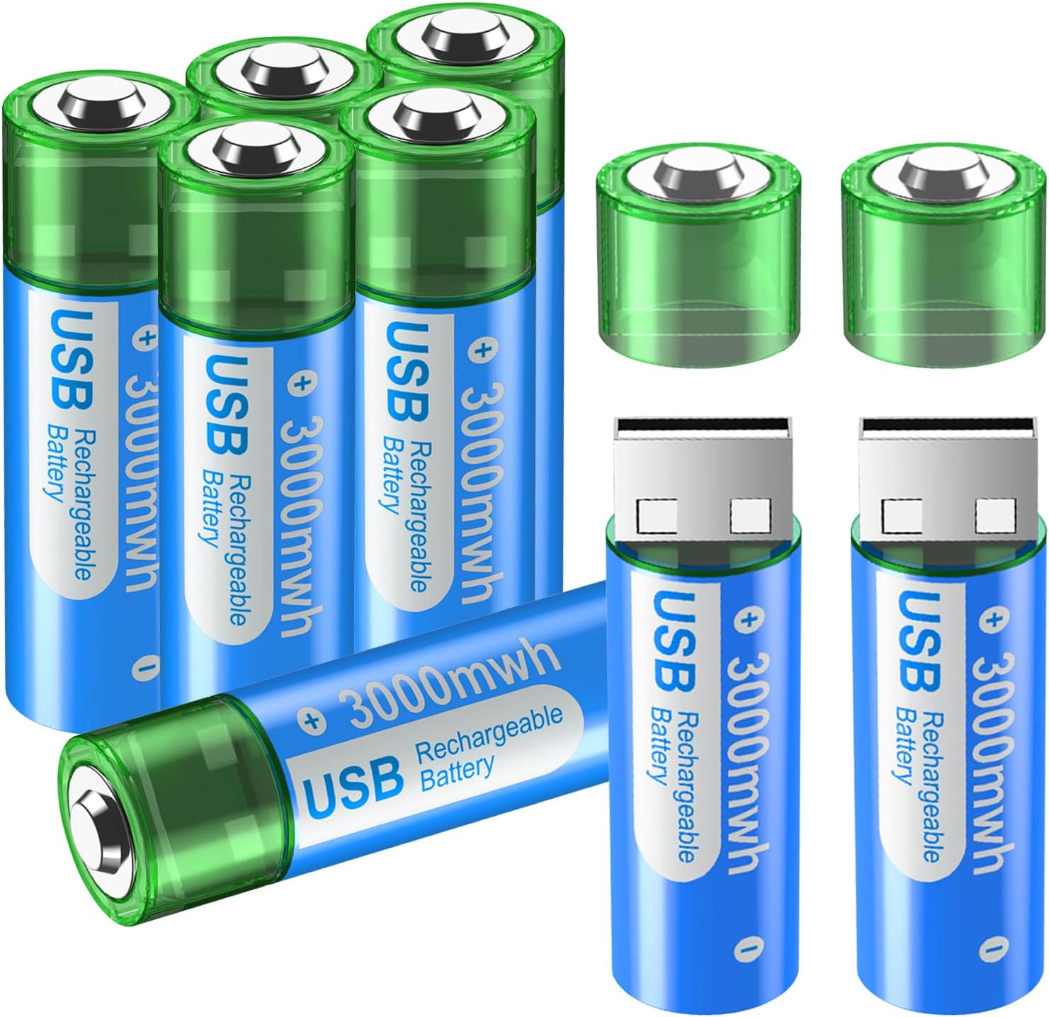 Batteria ricaricabile al litio AA 1.5V 3000mWh 1.5V AA batterie  ricaricabili agli ioni di