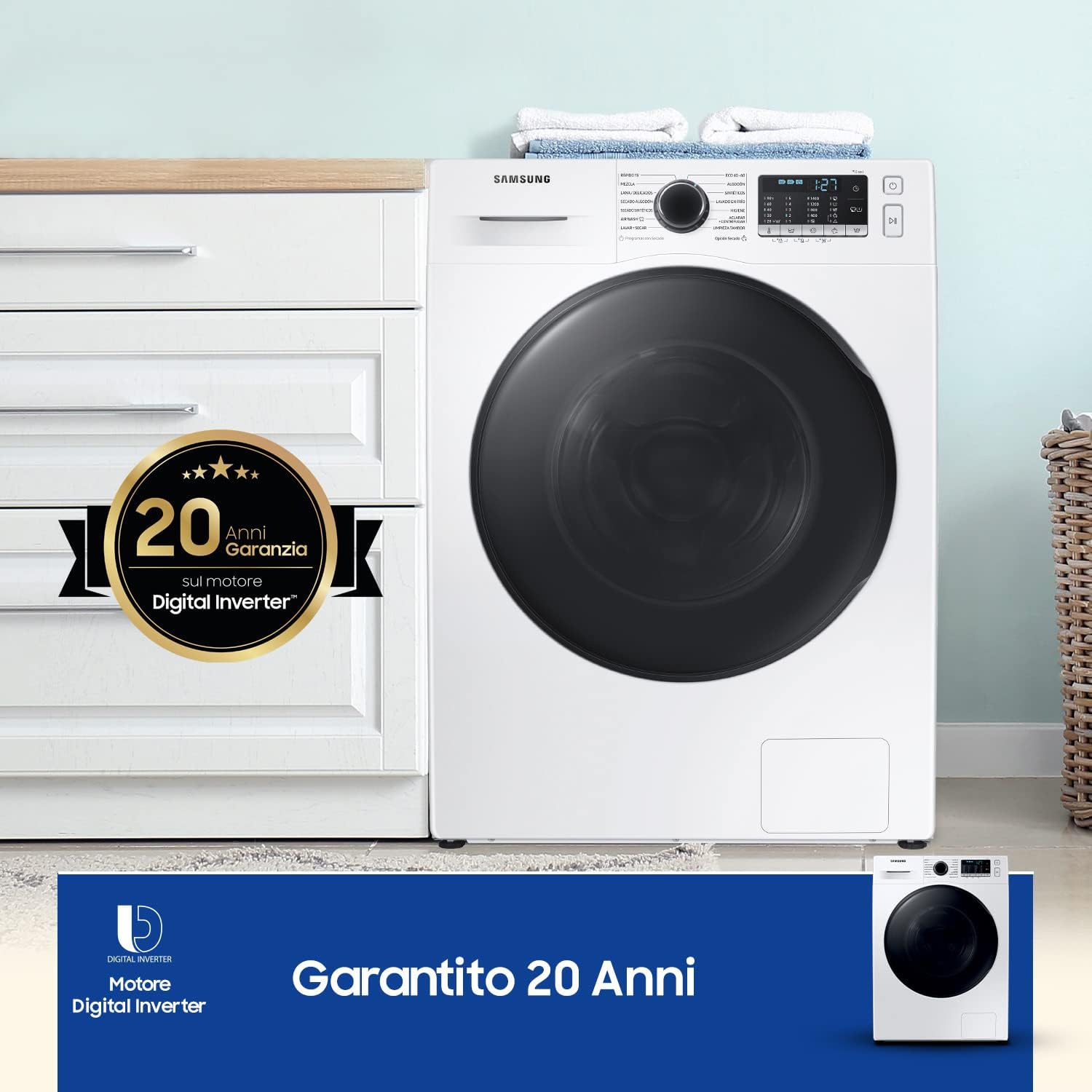 Samsung Lavasciuga Crystal Clean con Ecobubble