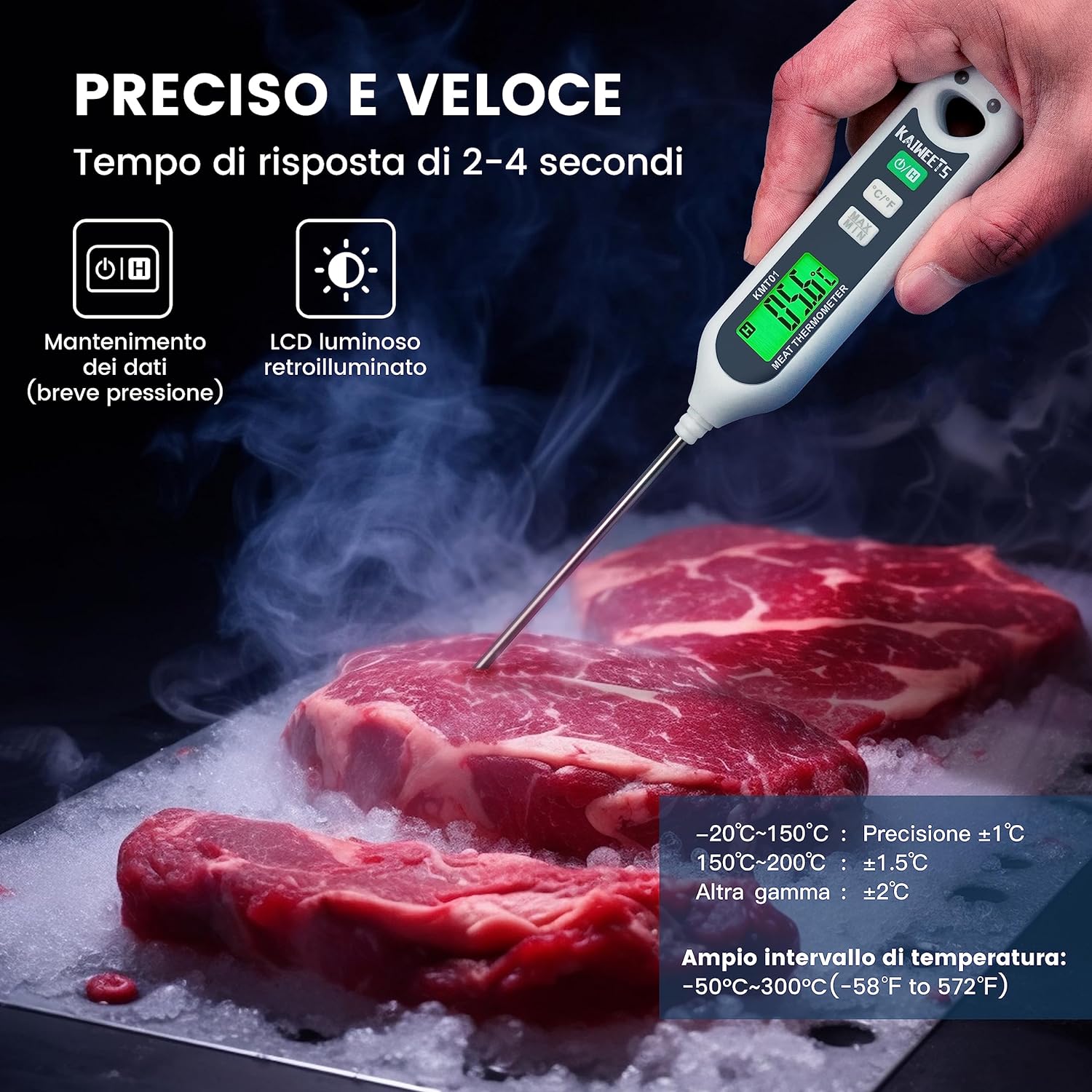 Termometro Per Carne Digitale Lettura Istantanea Cucina Cottura