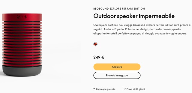 beosound explore ferrari edition 249 euro