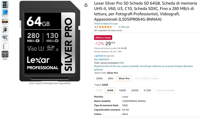 lexar silver pro 29 euro amazon