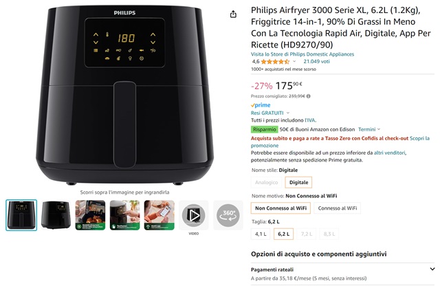 philips airfryer 3000 175 euro amazon