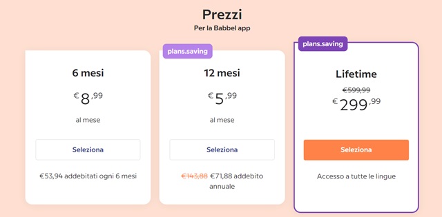 prezzi babbel