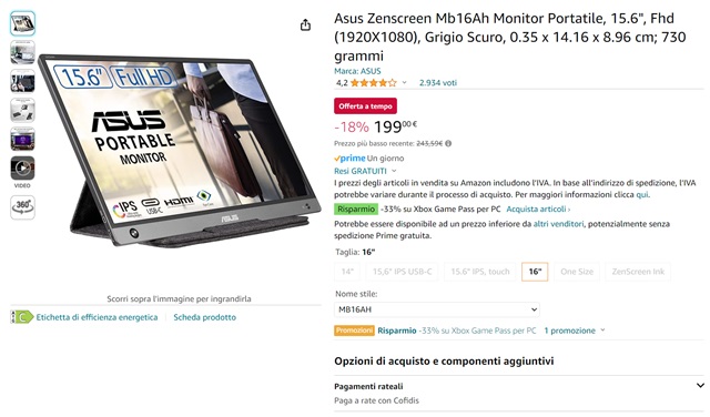 asus zenscreen 199 euro amazon