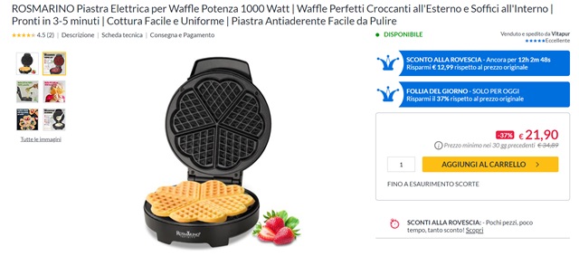 piastra waffle 21 euro eprice