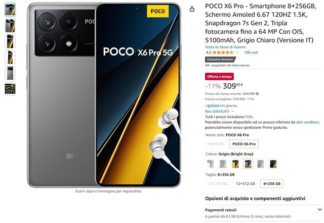 poco x6 pro 309 euro amazon