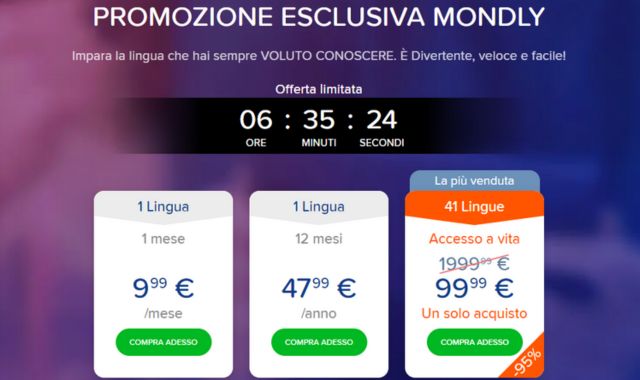 Promozione esclusiva Mondly