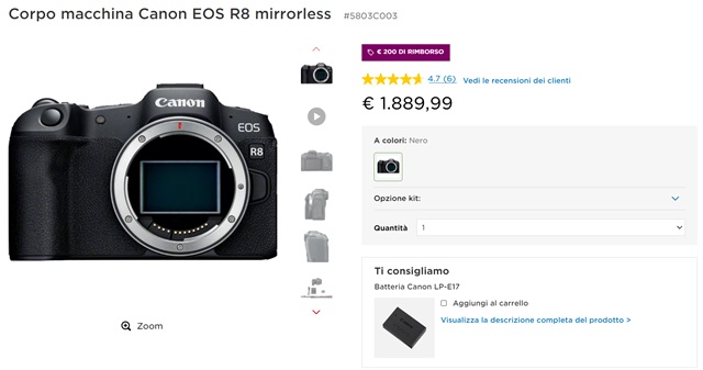 canon eos r8 1.889 euro store canon