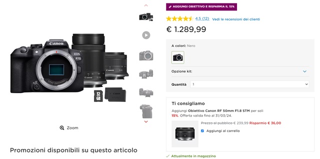 canon promo tre obiettivi