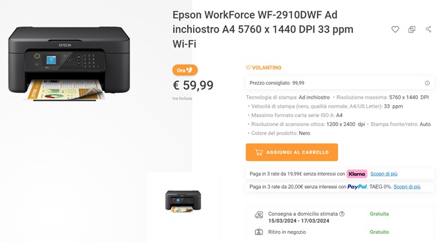 epson workforce 59 euro unieuro