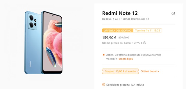 redmi note 12 159 euro mi store