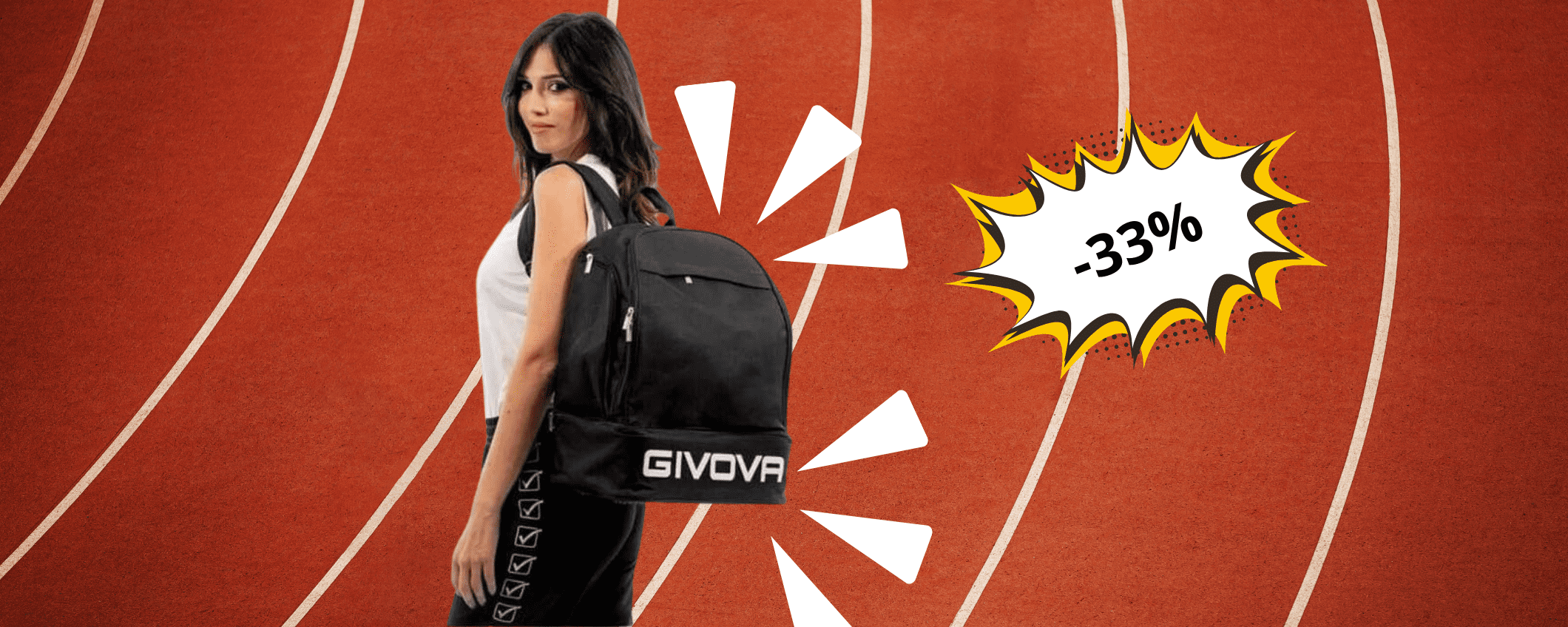 Zaino sportivo GIVOVA capiente e con spalline imbottite: oggi A SOLI 16€ (-33%)