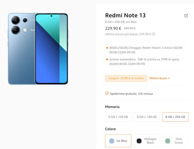 redmi note 13 209 euro mi store