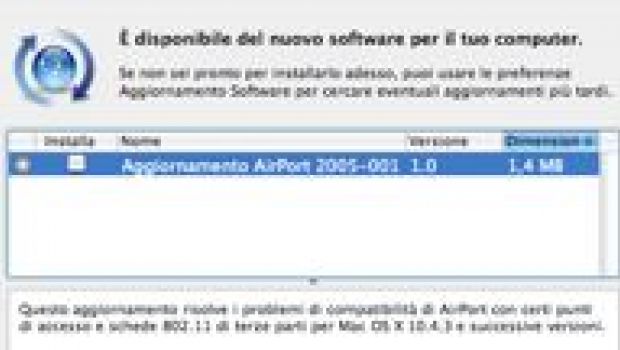 Aggiornamento Airport per Mac OS X (10.4.3)