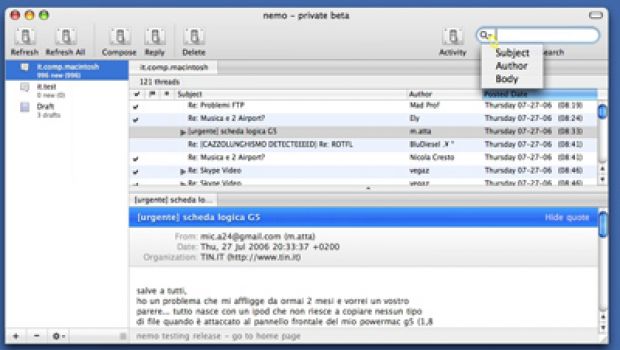 Nemo: Usenet come Mail.app