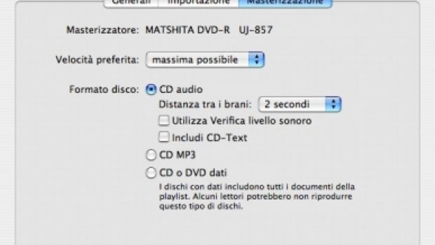 Masterizzare da iTunes