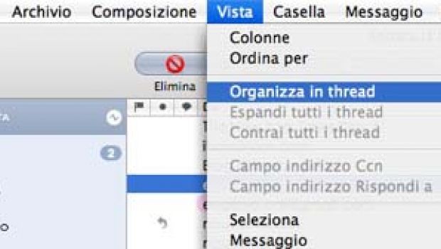 Lavorare in Mail usando il tab